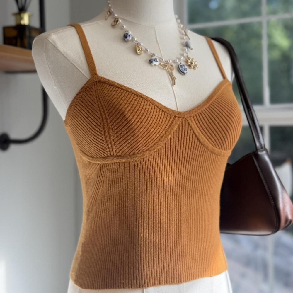 Madewell Ribbed Knit Bustier Cami Tank Top XS
